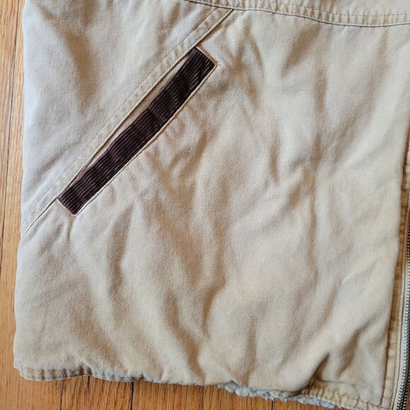 Wrangler Hero Sherpa Lined Tan Canvas Vest XL Work Barn Chores Layering Winter - Picture 8 of 8